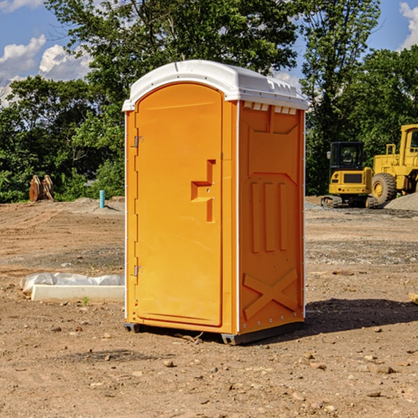 how often are the portable restrooms cleaned and serviced during a rental period in Le Flore County OK